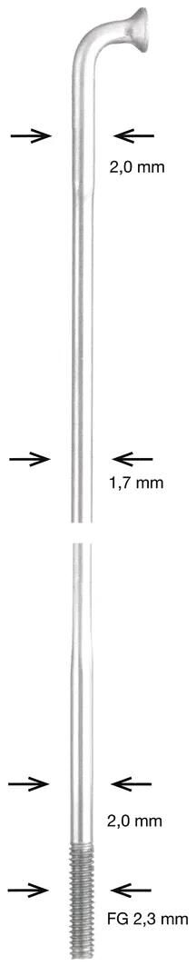 Alpina spaak spoke sst db 2x1,7x2mm 254mm sil.