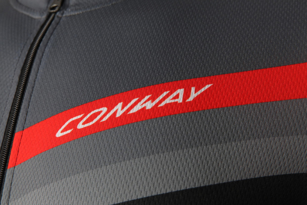 Conway shirt met korte mouwen active jersey full zip ss jersey act.full zip ss s grey black