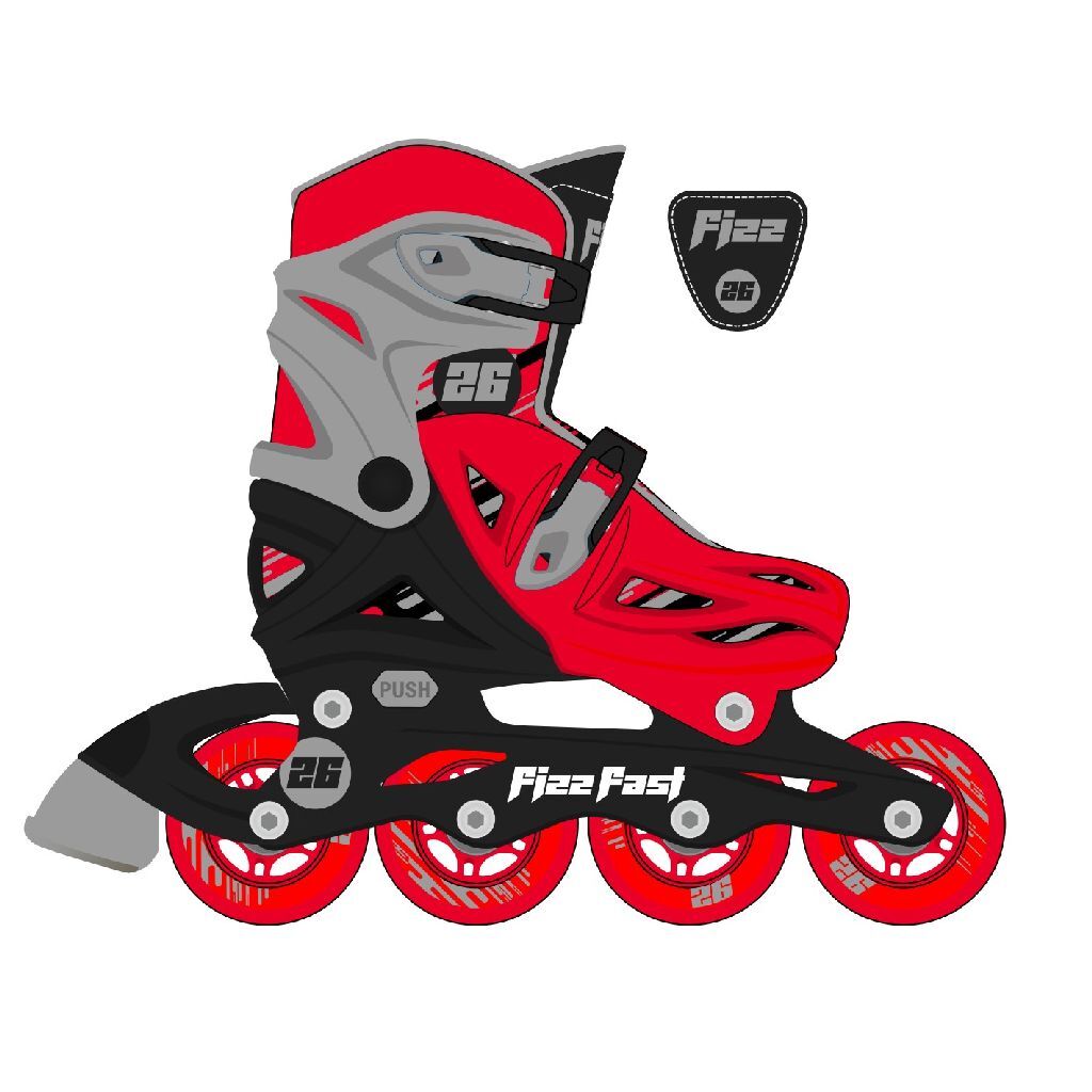 Street Surfing Street Surfing Fizz Fast Inline Skates S 31-34 Rood Zwart