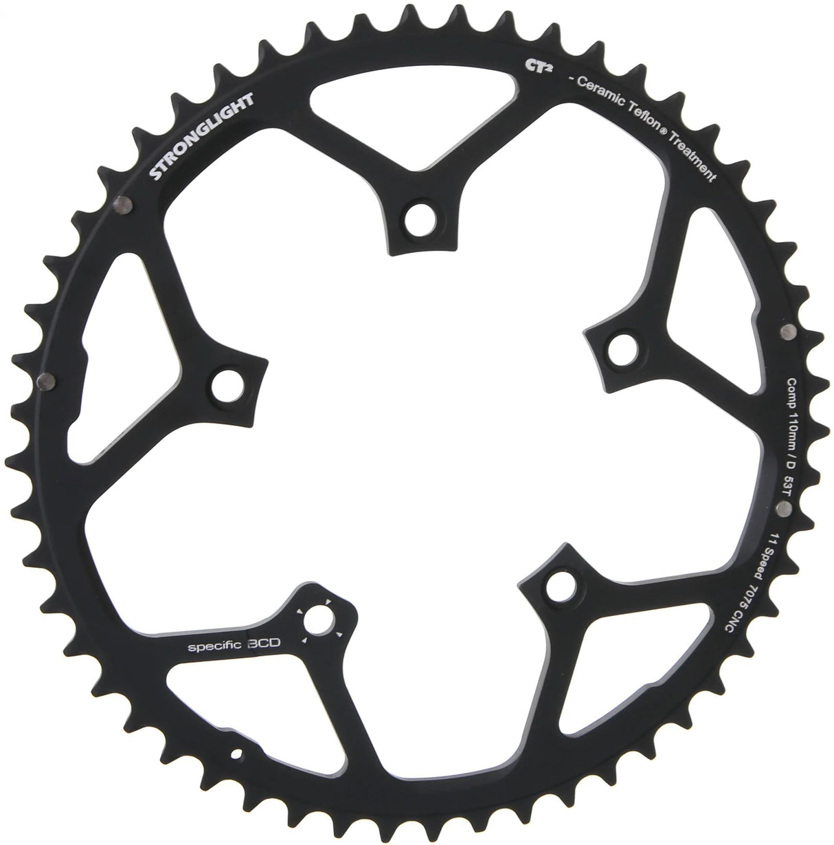 Stronglight kettingblad ct2 chain ring strongl.ct2 53t out.cer.teflon coat.