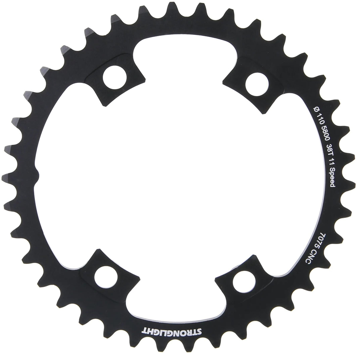 Stronglight kettenblatt chain ring strongl. 38t inner alu black