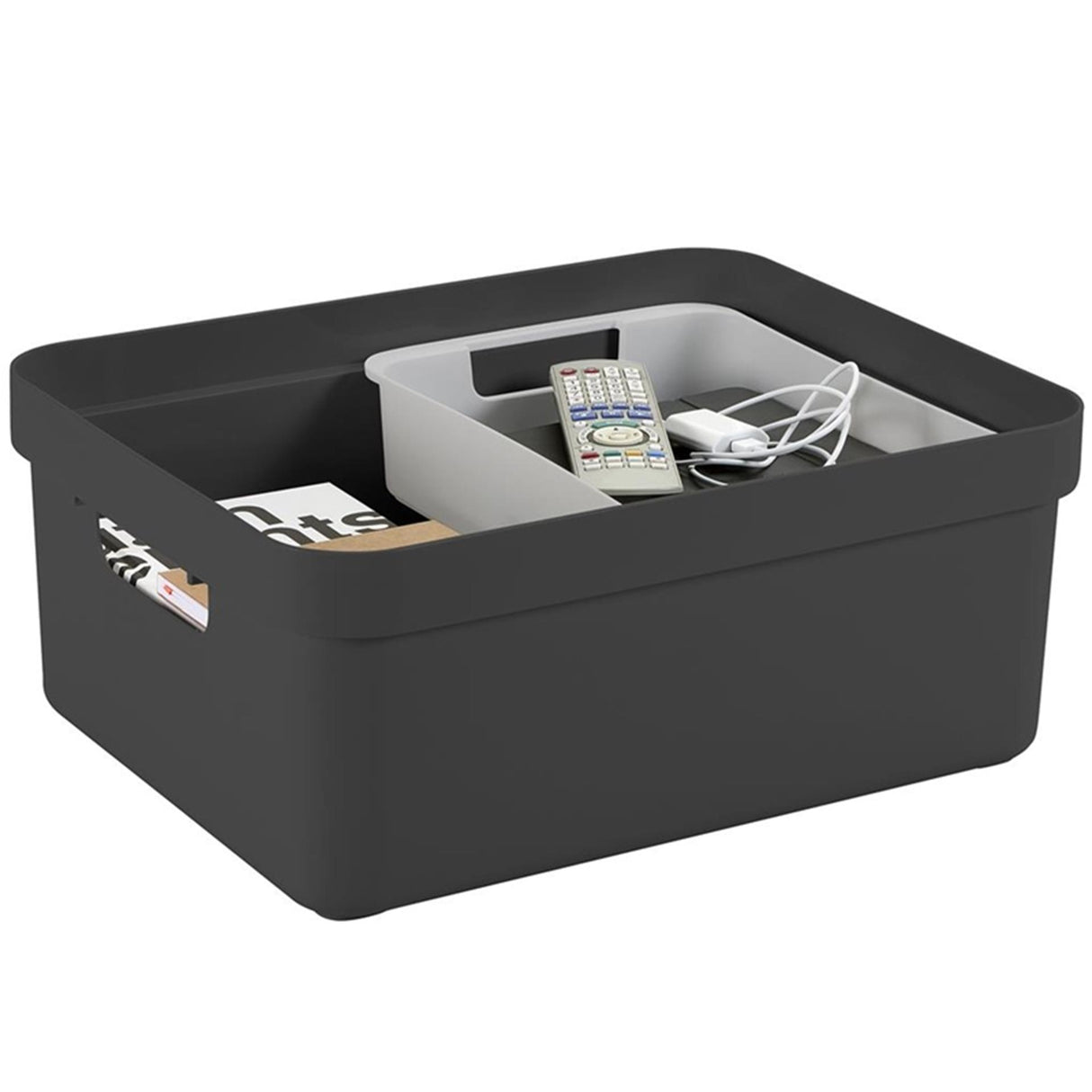 Sunware - sigma home opbergbox 24l antraciet - 44,5 x 34,5 x 18 cm