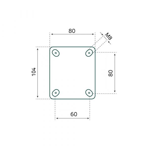Tarsus zwenk + rem 100 mm. tpr extra stil