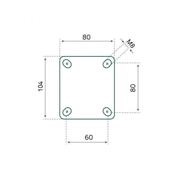 Tarsus Zwenk + rem 100 mm. zwart