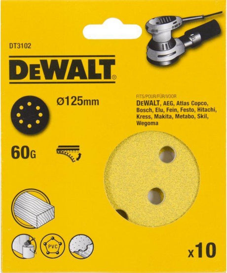 Dewalt dt3102-qz - schuurpapier - 125mm - korrel 60 - quick fit