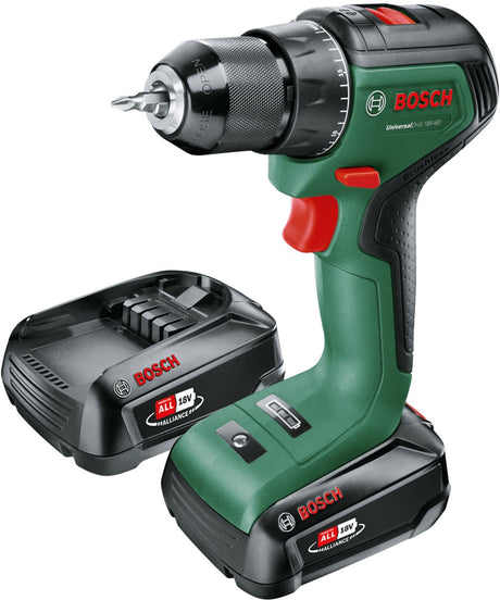 Bosch universaldrill 18v-60 accuschroefboormachine - met 2x 18 v li-ion accu (2,0 ah) en lader