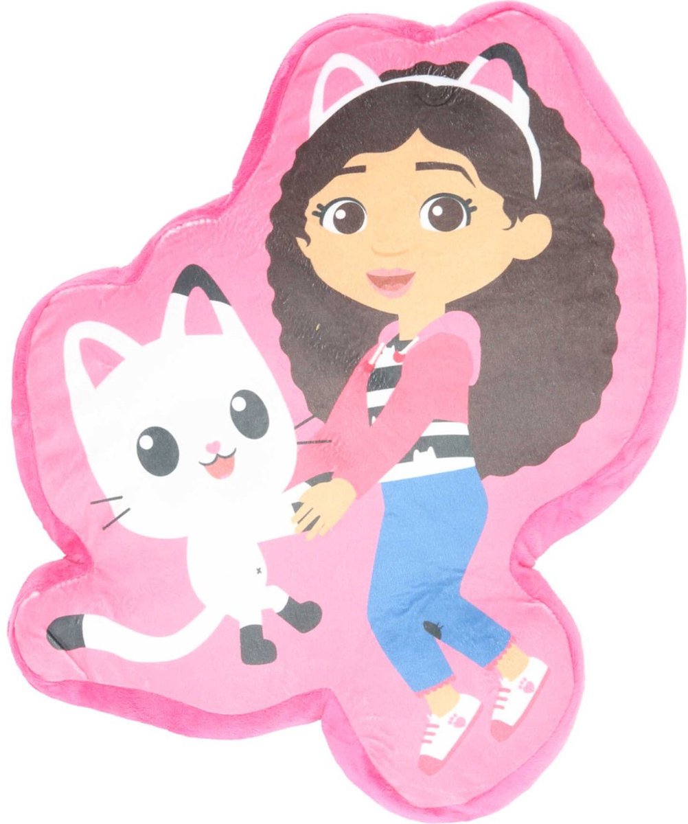 Gabby's poppenhuis gabby's dollhouse gevormd kussen - cakey cat