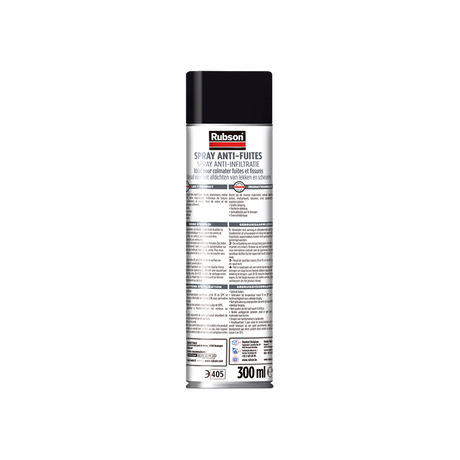 Rubson anti - infiltratie spray 300ml zwart | coating isolatie spray zwart | overschilderbaar repair coating spray | universele toepassing | vloeibaar rubber seal | rubber spray rubber coating.