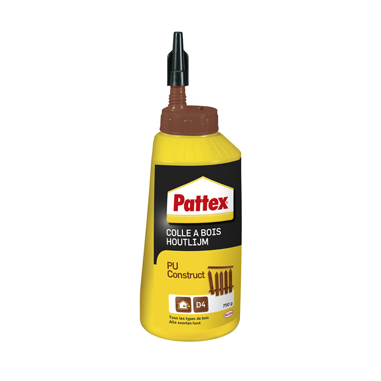 Pattex houtlijm pu-construct 750g | duurzame d4 hechting | waterbestendig veelzijdig gebruiksklaar voor eenvoudige applicatie | geschikt voor binnen buiten.