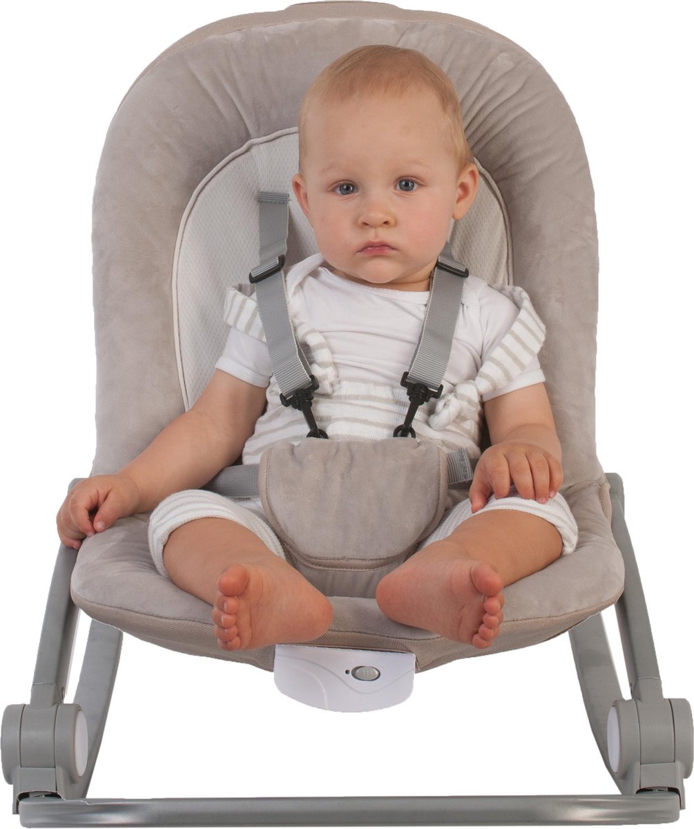 Bo jungle - schommelstoel en zitje in 1 - wipstoel - bouncer - baby tot kleuter - tot max. 18 kg - inclusief speelboog en verkleinkussen - meegroeiende swing - zachte stof - muziek en vibratie functies - rocker beige