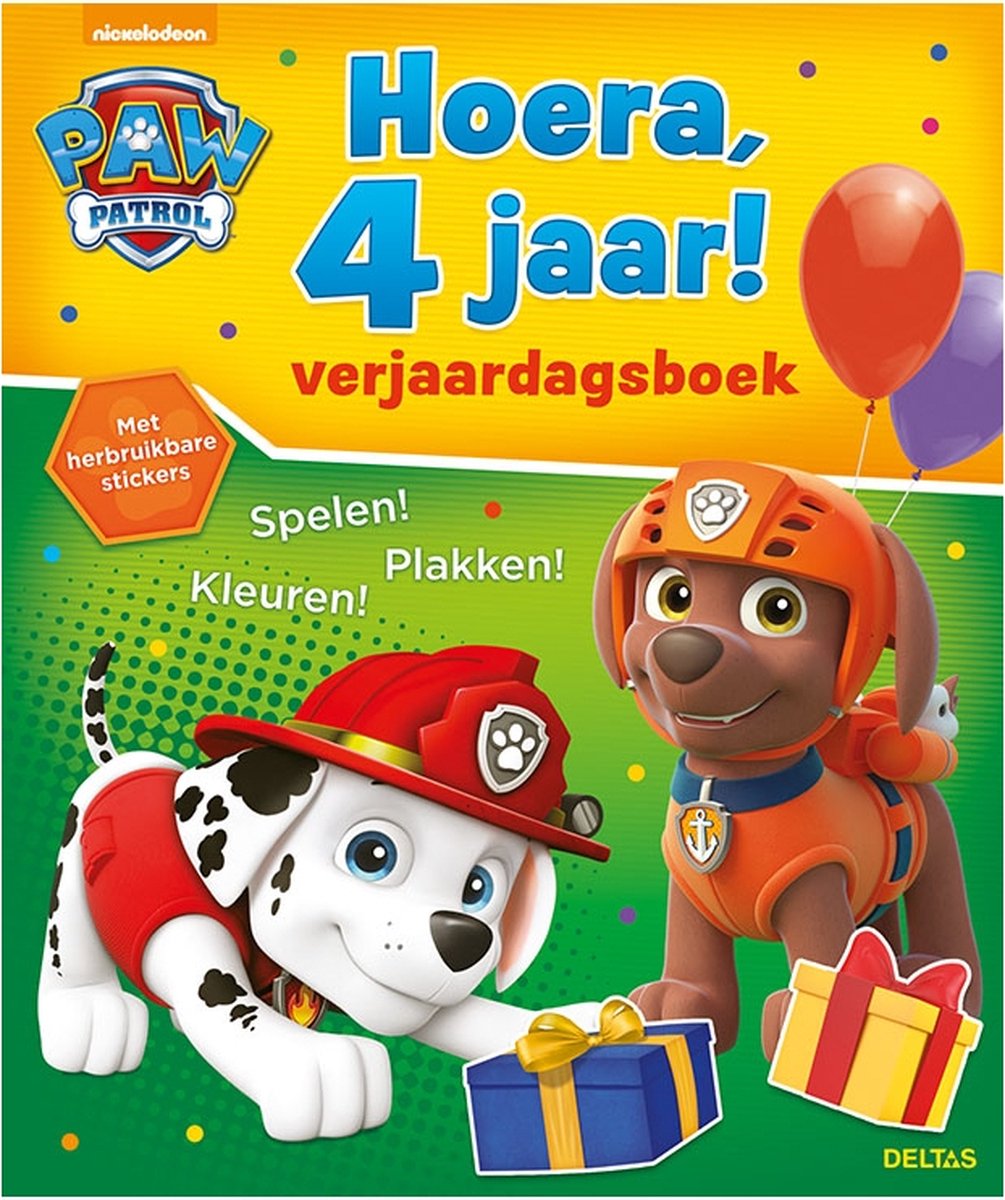Paw patrol verjaardagsboek - hoera, 4 jaar!