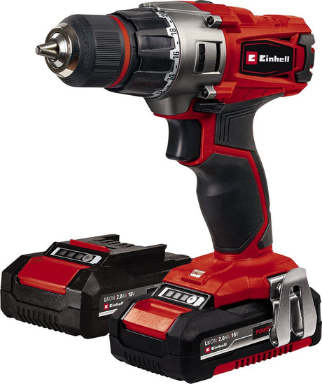 Einhell accu boor- schroefmachine te-cd 18 2 li kit - power x-change - 18 v li-ion - 44 nm - 10 mm snelspanboorkop - incl. 2x 2.0 ah accu en lader