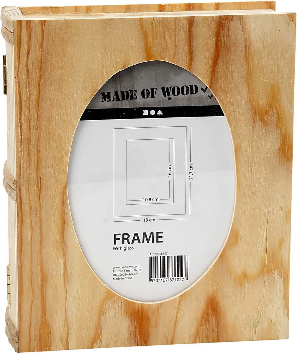 Creativ company houten doos boek met passepartout 21,7x18 cm