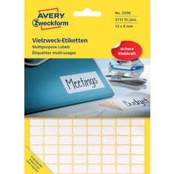 Universele etiketten avery zweckform 3306 13x8mm wit