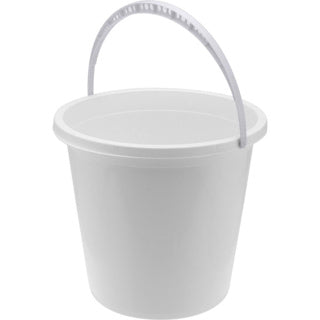 Emmer wit met plastic handvat grijs 10l | 3 stuks