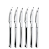Amefa chuletero - steakmessen - 6 delige steakmessenset - rvs - zilver - vaatwasserbestendig - vleesmes
