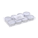 Overige merken glitter theelichten 8 stuks zilver