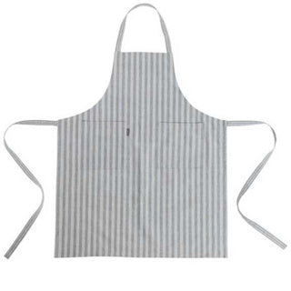 Linen more schort streep grijs
