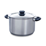 Bk karaat+ kookpan 24cm - 6.2l - zonder pfas-vrije antikleeflaag - kookpan inductie - rvs kookpan - ovenbestendig toy 160°c - met deksel - zilver