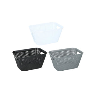Opbergmand 29x20x15 cm assorti grijs of zwart | 4 stuks