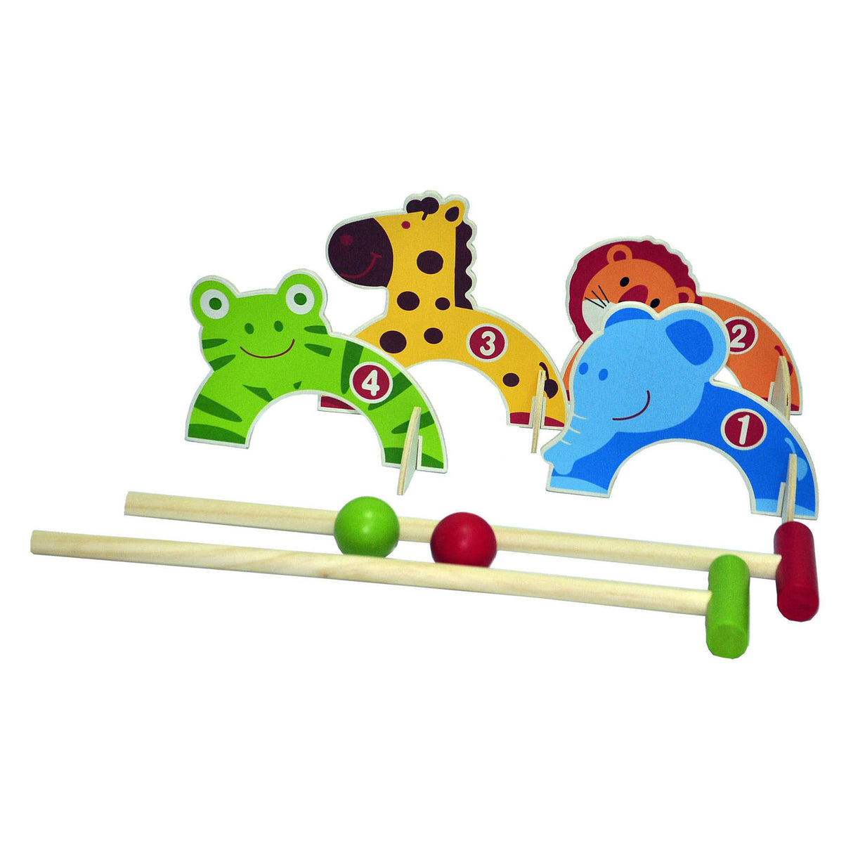 Outdoor play houten dieren croquet