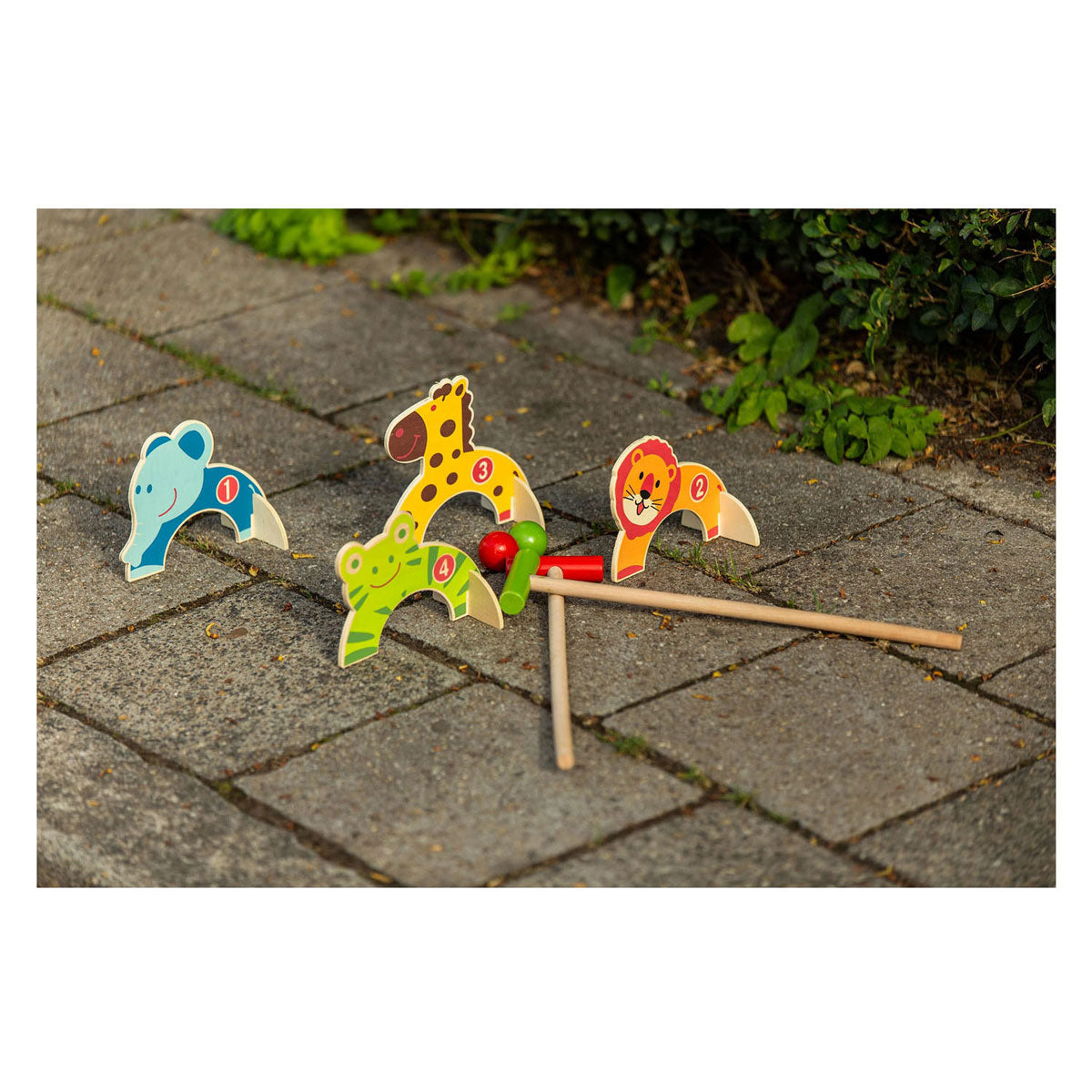 Outdoor play houten dieren croquet