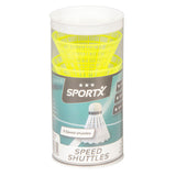 SportX Speed Badminton Shuttles in Koker 3st.