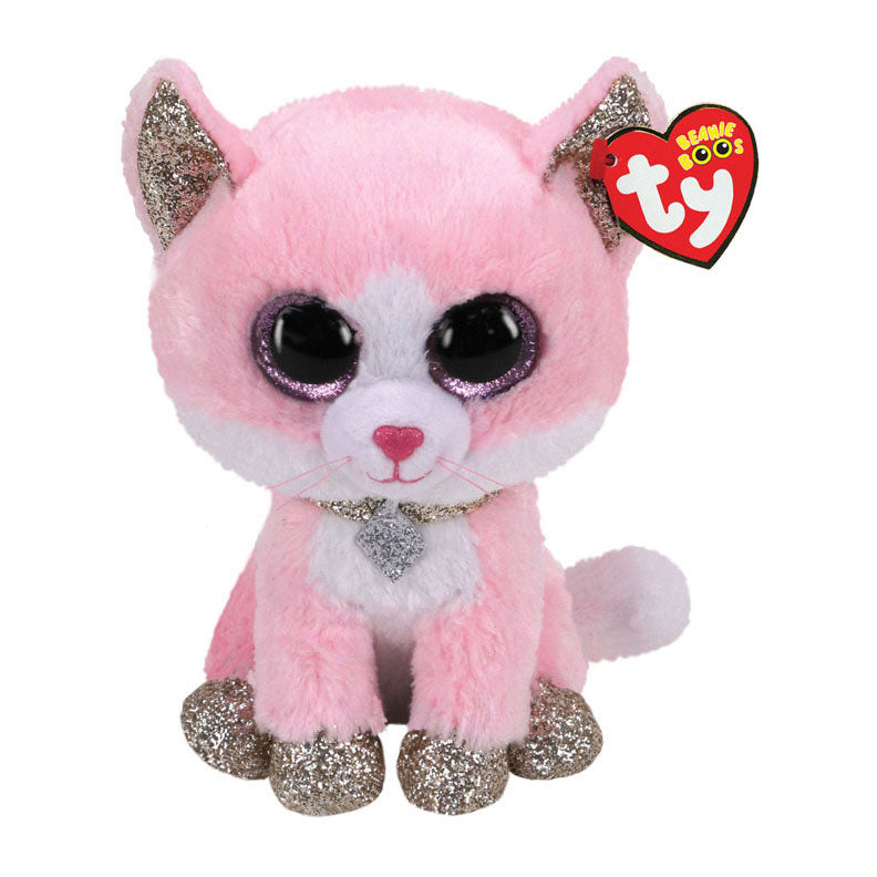 Ty beanie boo's fiona pink cat, 15cm