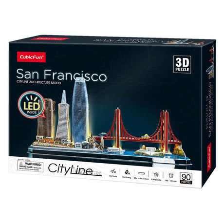Cubic fun 3d puzzel city line san francisco met led verlichting