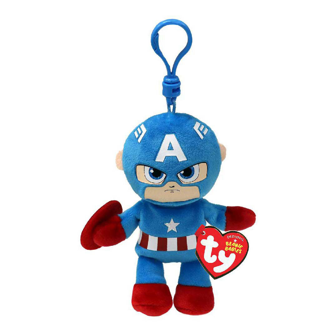 Ty beanie boo sleutelhanger - marvel captain america