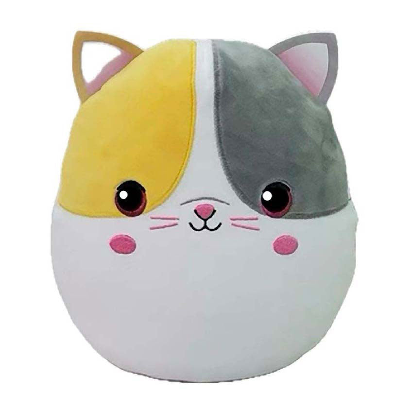 Ty beanie ty squish a boo yellow grey cat, 20cm