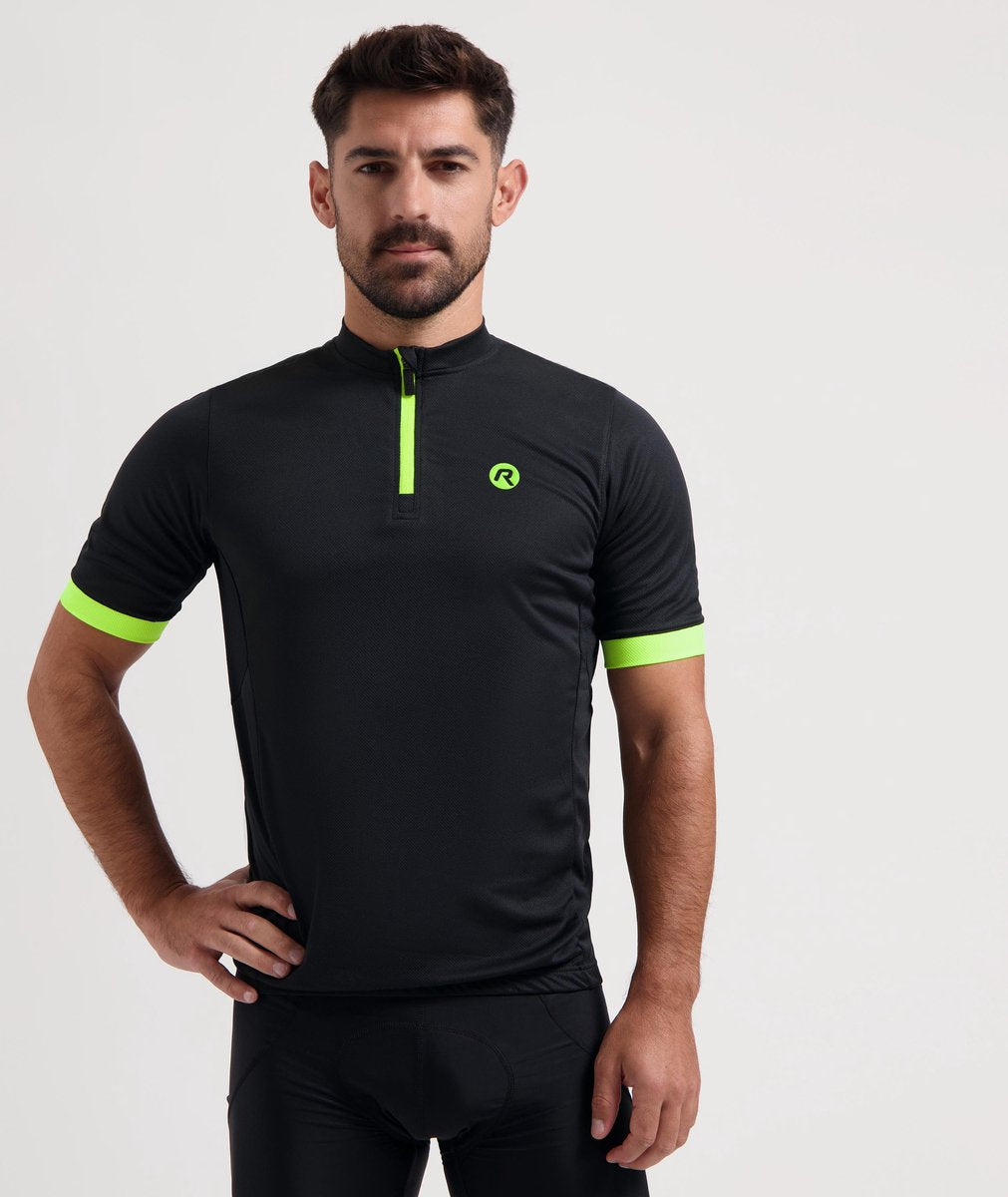 Rogelli core fietsshirt heren - korte mouwen - zwart fluorgeel - m