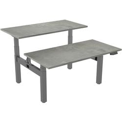 Zit-sta-bureau euroseats dual bench grijs beton metaal