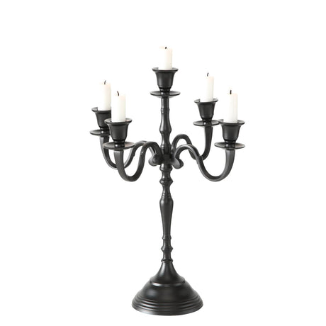Boltze home kandelaar victoria ø30xh40cm zwart aluminium ( exclusief kaarsen )