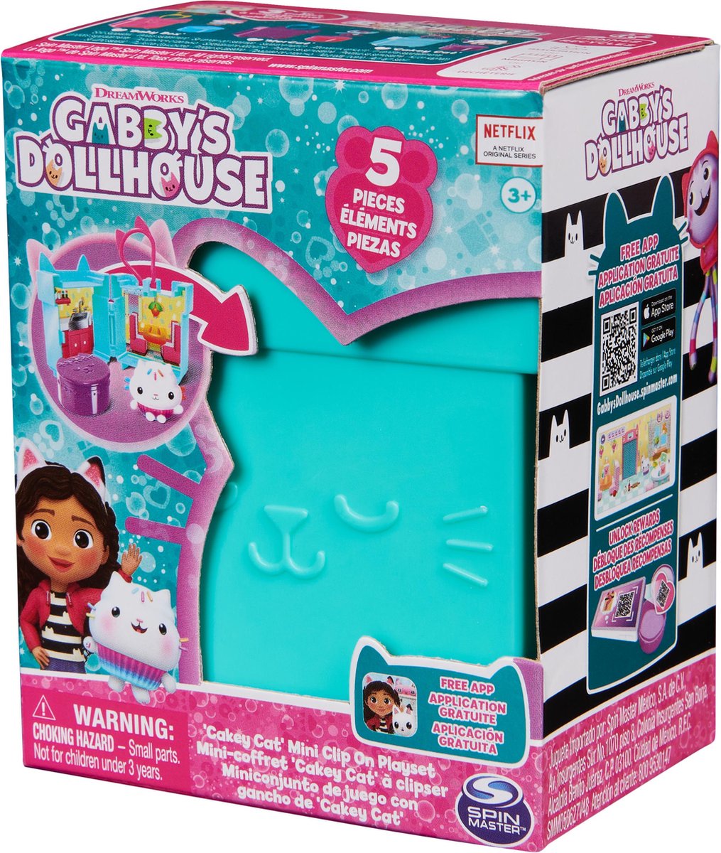 Gabby's poppenhuis gabby’s poppenhuis - speelset met clip met speelgoedfiguur en poppenhuisaccessoires - stijlen kunnen verschillen