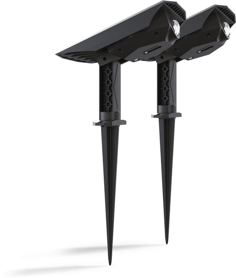 Calex padoa solar prikspot - 2 stuks - tuinspot - zonne-energie - waterdicht - dag nacht sensor - warm wit licht - zwart