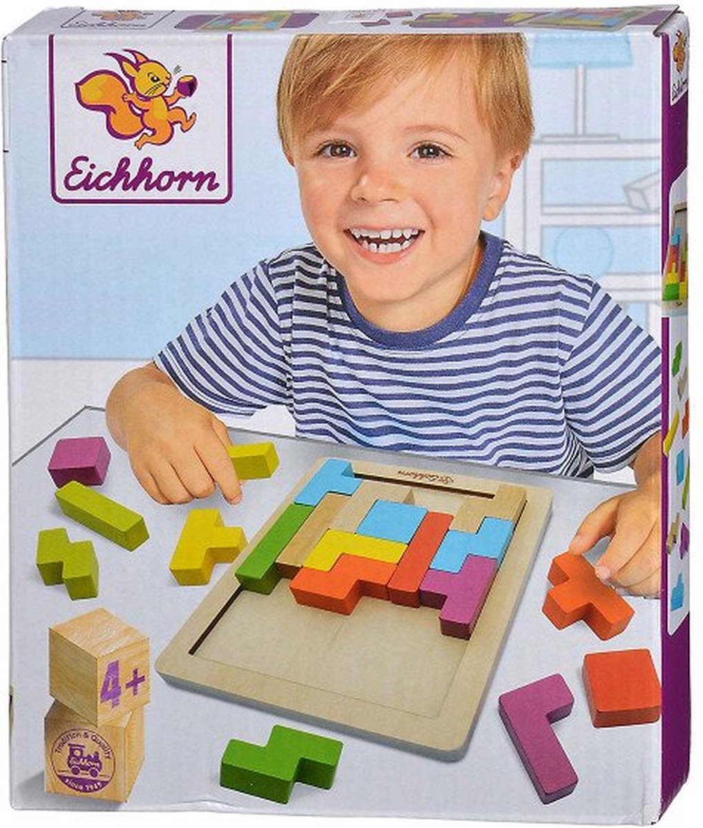 Eichhorn houten vormenpuzzel educatief speelgoed 20-delig.