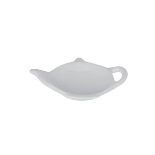 Theezakjeshouder theepot 12cm keramiek wit | 12 stuks