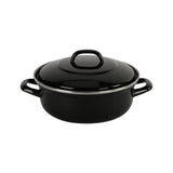 Bk fortalit emaille braadpan 28cm 4l – inductie braadpan – geëmailleerd staal – ovenbestendig tot 230 graden – geen antiaanbaklaag – met deksel – zwart blauw
