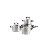 Bk conical cool glas pannenset - 4 delig + deksels - rvs