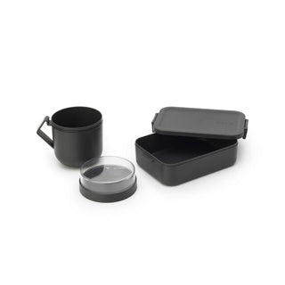 Brabantia make take lunchset - 2-delig - kunststof - dark grey