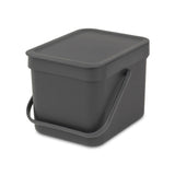 Brabantia sort go prullenbak - 6 liter - dark grey