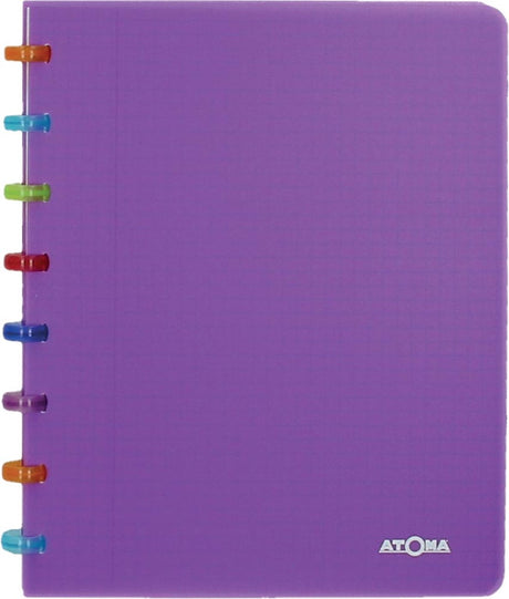 Atoma tutti frutti schrift, ft a5, 144 bladzijden, commercieel geruit, transparant paars