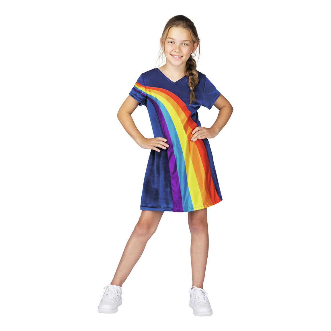 K3 Verkleedjurk Regenboog Blauw, 6-8 jaar