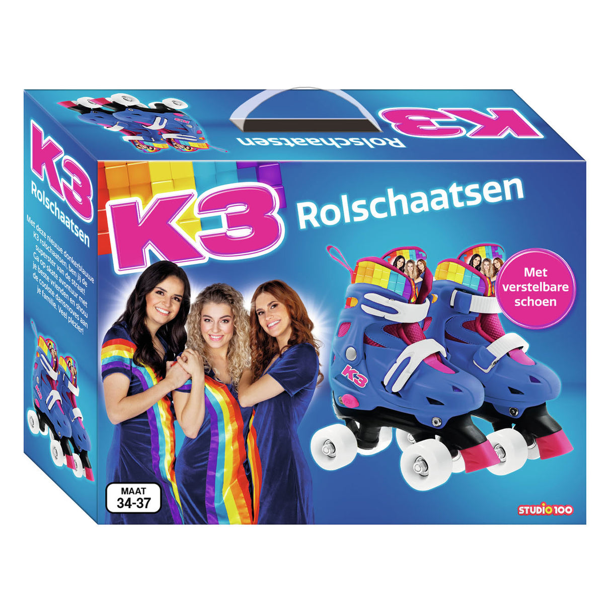 K3 rolschaatsen regenboog, maat 34-37