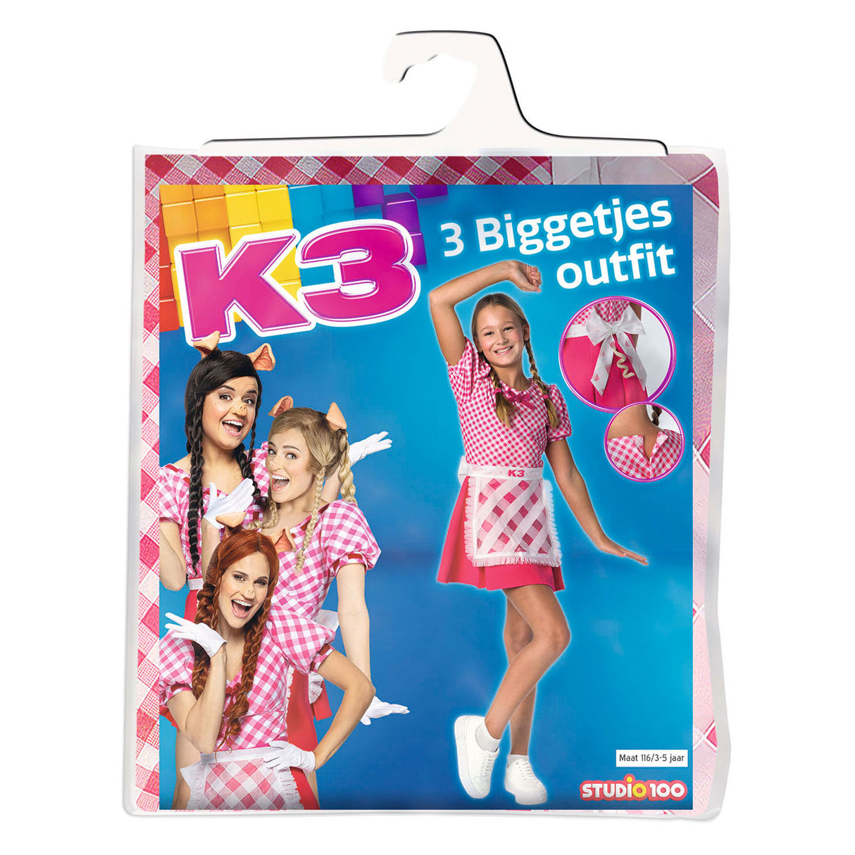 Studio 100 k3 verkleedjurk - 3 biggetjes, 3-5 jaar
