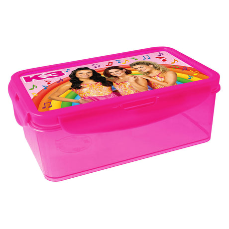 Studio 100 k3 broodtrommel met extra doosjes - magenta