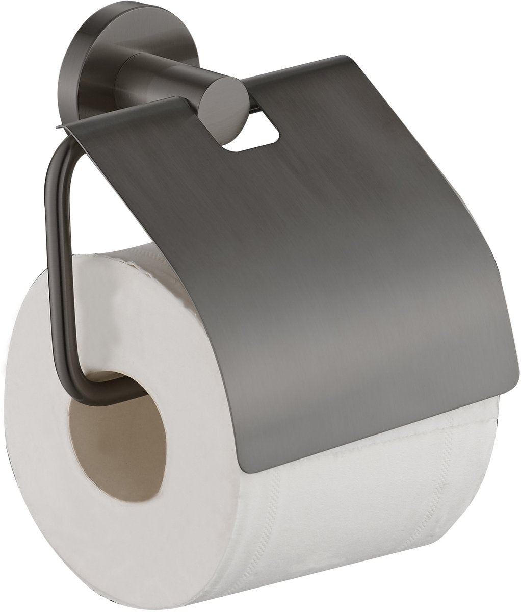 Plieger vigo closetrolhouder - toiletrolhouder met klep – 10 jaar garantie – geborsteld gunmetal