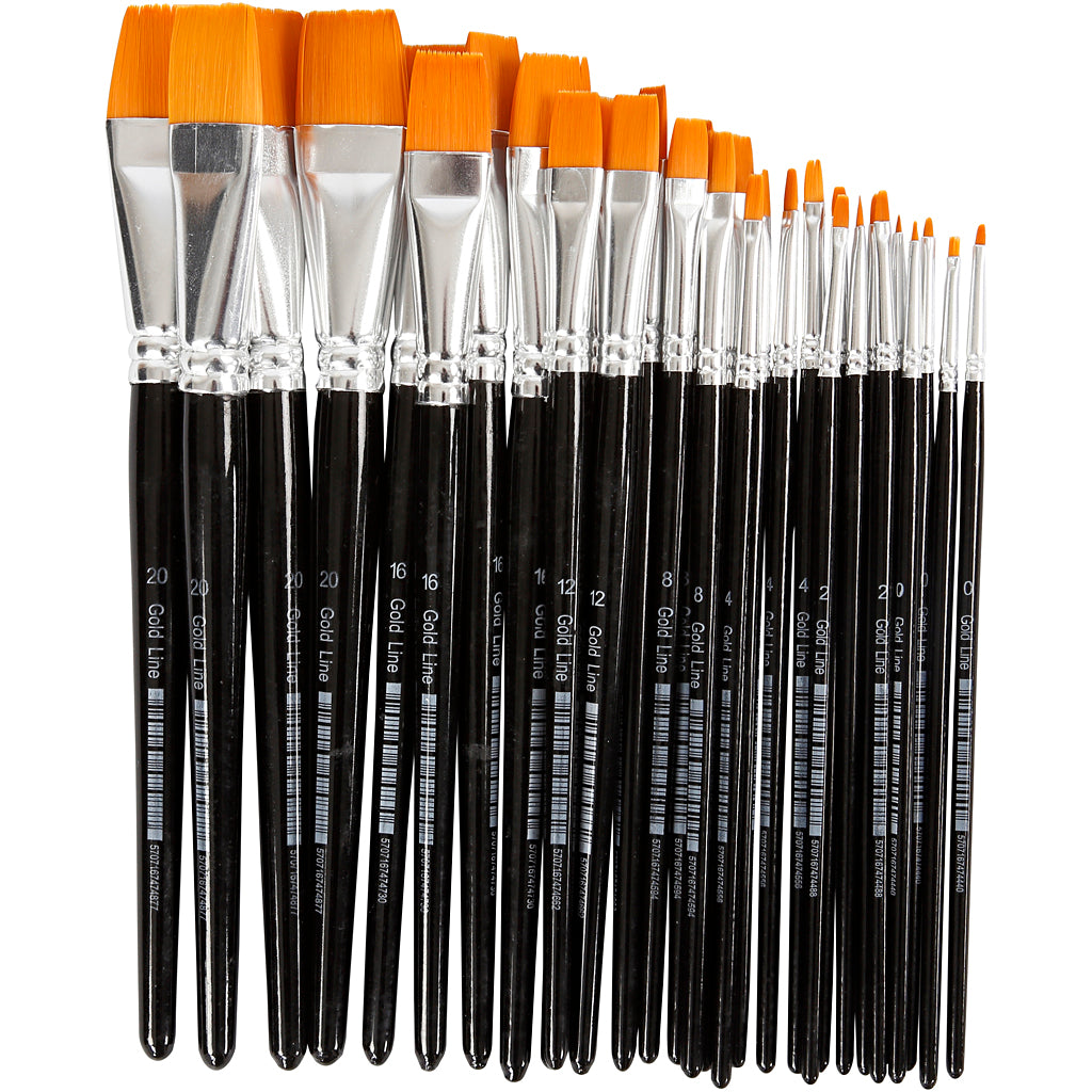 Creativ company https: www.cchobby.nl gold-line-penselen-afm-0-2-4-8-12-16-20-l-17-21-cm-b-2-22-mm-plat-30-stuk-1-doos
