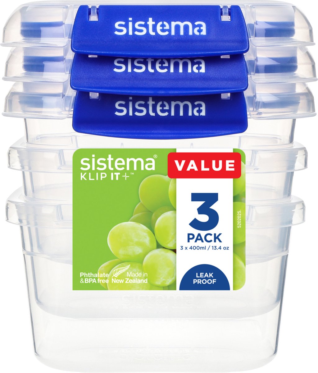 Sistema klip it + set van 3 voorraaddozen